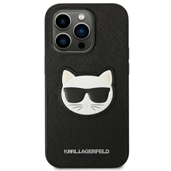 Etui Karl Lagerfeld KLHCP14XSAPCHK для iPhone 14 Pro Max 6,7" Hardcase Saffiano Choupette Head Patch czarny/black