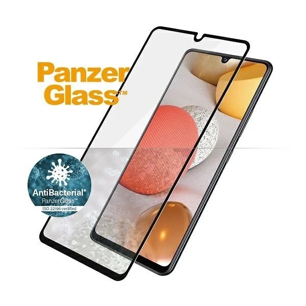 Tvrdené sklo PanzerGlass E2E Super pre Galaxy A42 5G A426 Puzdro šetrné proti baktériám čierna/čierna
