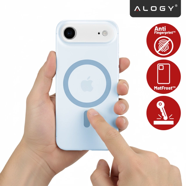 Apple iPhone 17 Air Case – Matte MagSafe Cover with Lens Protection, Slim and Scratch-Resistant, Perfect Fit – Alogy Skinny MatteCase™ Sky Blue