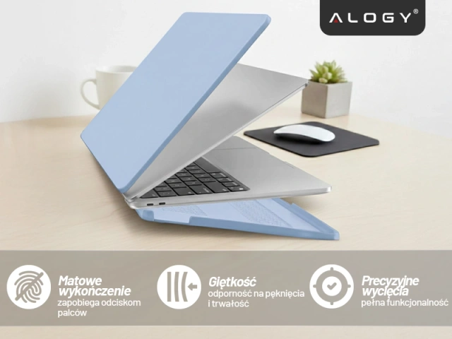 Etui do Apple MacBook Air 13 / 13.3" 2018–2021 (M1 A2337/A2179/A1932) – elastyczna, matowa obudowa ochronna, lekka i odporna – Alogy AirGuard™ Lawendowy