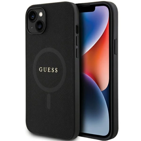 Чохол Etui Guess GUHMP15MPSAHMCK для iPhone 15 Plus 6.7" Saffiano MagSafe чорний/чорний