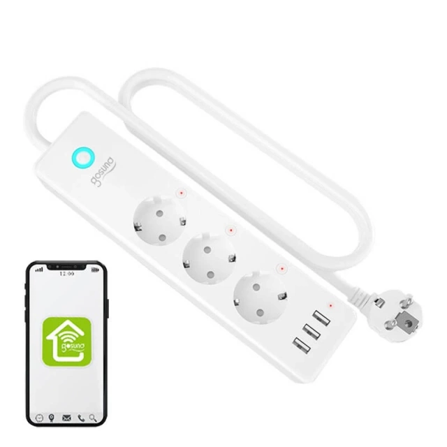 Gosund P1 PLUS Chytrý WiFi prodlužovací kabel (3x AC, 3x USB-A)
