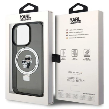 Etui Karl Lagerfeld KLHMP15XHMRSKCK iPhone 15 Pro Max 6.7" czarny/black hardcase Ring Stand Karl
