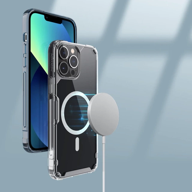 Nillkin Nature Pro Magnetic Case Case pro iPhone 13 Pro Magnetic Armor Cover Transparentní kryt (kompatibilní s MagSafe)