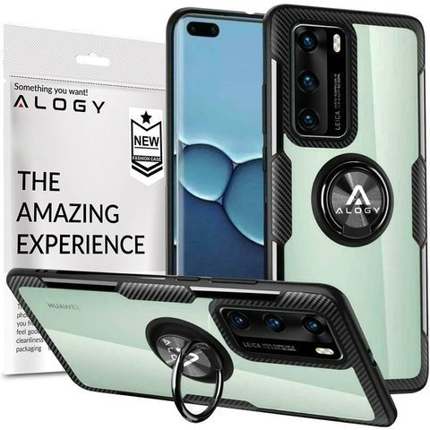 Etui Alogy Ring Holder Clear Armor pro Huawei P40 czarne