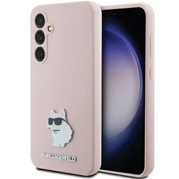 Karl Lagerfeld KLHCS23FESMHCNPP Case for Samsung Galaxy S23 FE S711 Pink/Pink Silicone Choupette Metal Pin
