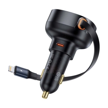 Baseus Einziehbares 55W Autoladegerät USB-C Lightning 70cm