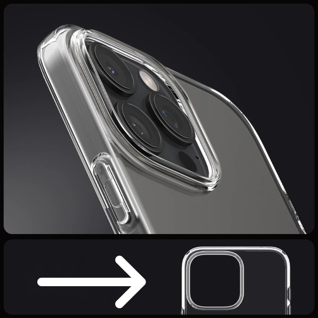 Скляний чохол для iPhone 16 Pro Захисний чохол Spigen Liquid Crystal для телефону Crystal Clear