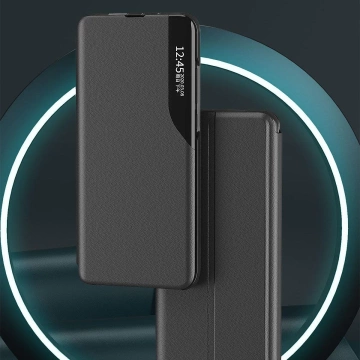 Eco Leather View Case elegante Hülle mit Überschlag und Standfunktion für Samsung Galaxy A73 blau