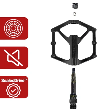 Pedały rowerowe platformowe do roweru MTB aluminiowe 9/16" Aluminium czarne komplet [2szt.]