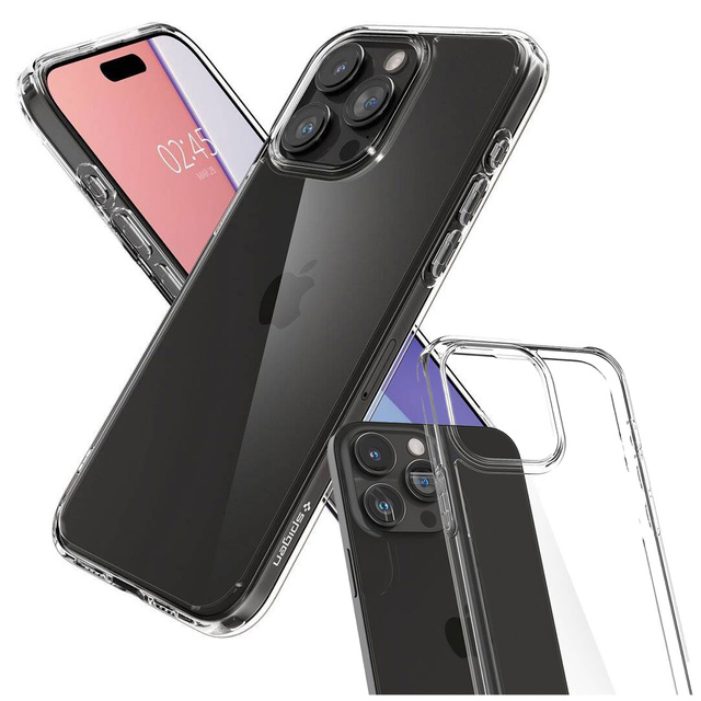 Pouzdro pro iPhone 15 Pro Max Spigen Ultra Hybrid Case, zadní kryt, Crystal Clear Glass