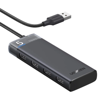 HUB Ugreen CM653 4x USB-A 3.0 5Gb/s LED napájania Čierny