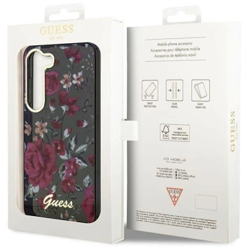 Etui Guess GUHCS23MHCFWSA do Samsung Galaxy S23 Plus S916 pevné puzdro zielony/kaki Flower Collection
