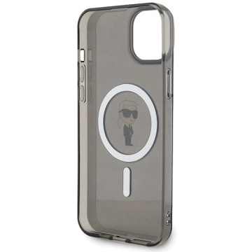 Pouzdro Karl Lagerfeld KLHMP15MHFCKNOK pro iPhone 15 Plus 6,7" černo/černý pevný obal IML Iconic MagSafe