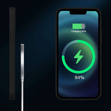 Puzdro pre MagSafe Ultra Slim Mag Alogy pre Qi nabíjačky pre Apple iPhone 13 Pro čierne sklo indukčnej nabíjačky