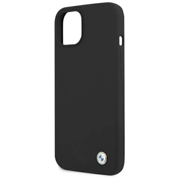BMW BMHCP13SSILBK Puzdro na telefón pre Apple iPhone 13 Mini 5,4" čierne/čierne pevné puzdro Silicone Signature