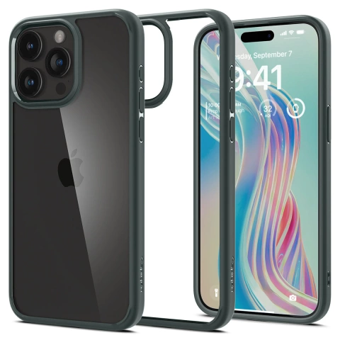 Puzdro Spigen Ultra Hybrid pre iPhone 15 Pro Max - tmavo zelené
