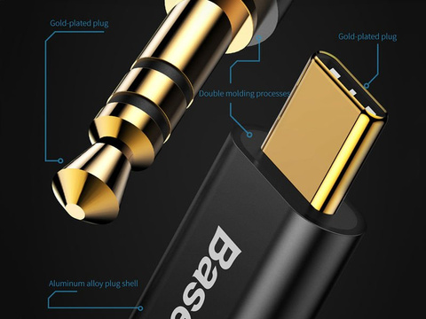 Baseus usb-c Type C Jack 3.5 Audio kabel 120 cm M01 černý