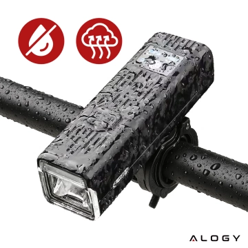 Alogy P12 Fahrradlicht schwarz Fahrradlicht vorne LED-Frontlicht Fahrradbeleuchtung wasserdicht IPX5