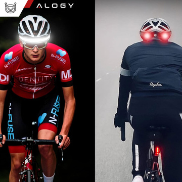 2x COB LED налобний ліхтар для бігу на велосипеді, потужний, акумуляторний, USB Type C, налобний ліхтар Alogy, IPX4, чорний