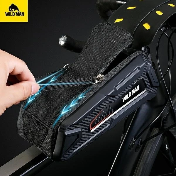 Wildman M90 Fahrradtasche Rahmentasche mit Telefonfenster Schwarz