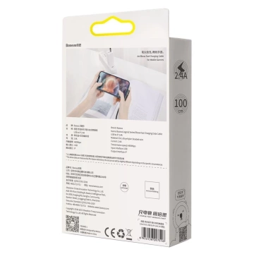 Baseus Legendary кутовий нейлоновий кабель USB - Lightning для гравців 2.4A 1м чорний (CALCS-01)