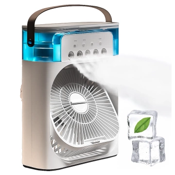Schreibtischventilator, Standventilator, kleiner Umwälzventilator mit Clip, kabelloser Handventilator, 500 mAh, USB-C, Alogy White