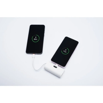 Зовнішній акумулятор FORCELL F-ENERGY Power Plug F5K3 із вбудованим роз'ємом Type-C PD 20 Вт 5000 мАг білого кольору