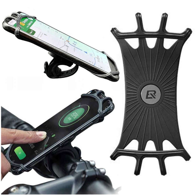 RockBros LF436BK silicone bicycle holder for bicycle motorcycle scooter for phone handlebars Black