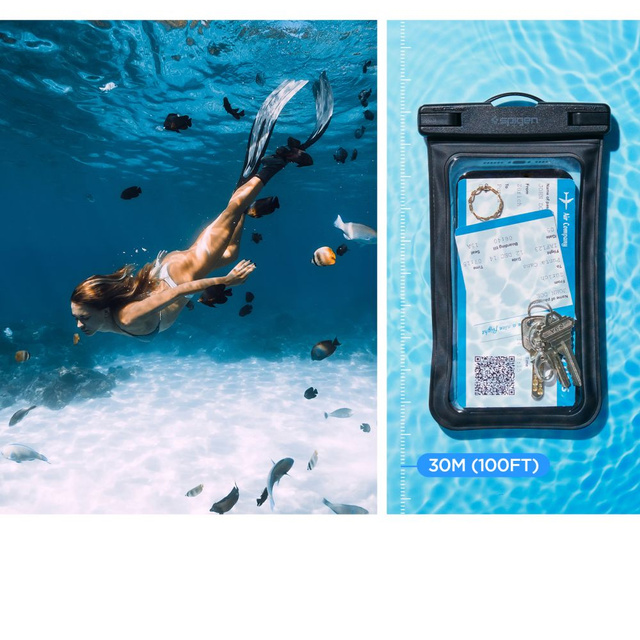 Universal 6.9 Spigen A601 IPX8 Black waterproof case