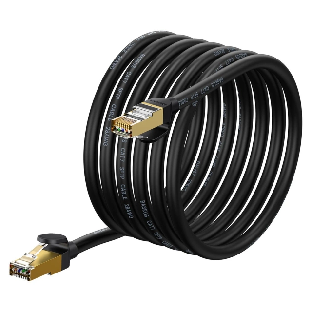 Baseus Speed Seven síťový kabel RJ45 10Gbps 5m černý (WKJS010501)