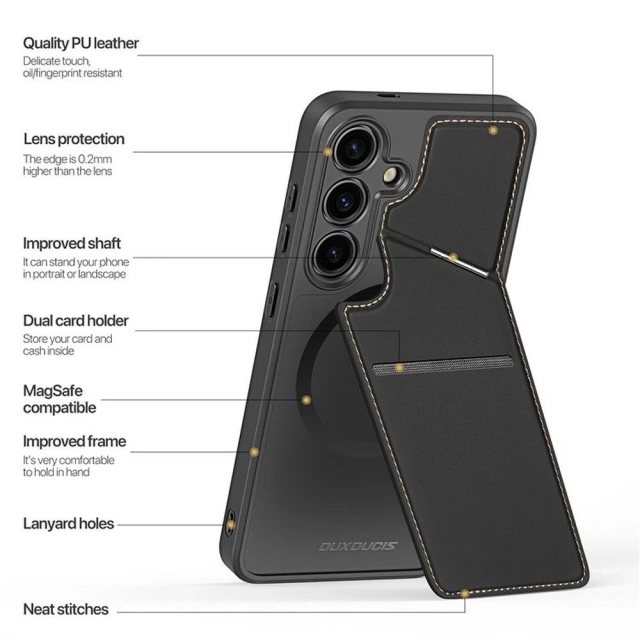 DUX DUCIS Rafi II Mag-Hülle – Rückseite mit Ständer, kompatibel mit MagSafe für Samsung S24 Plus