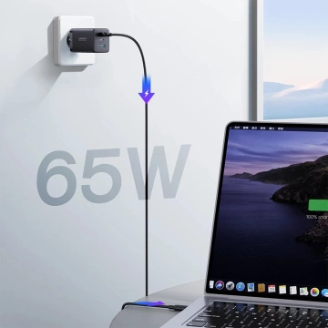 Joyroom TCG01 GaN 65W - Швидкий зарядний пристрій 2× USB-C Кабель USB-A 100W