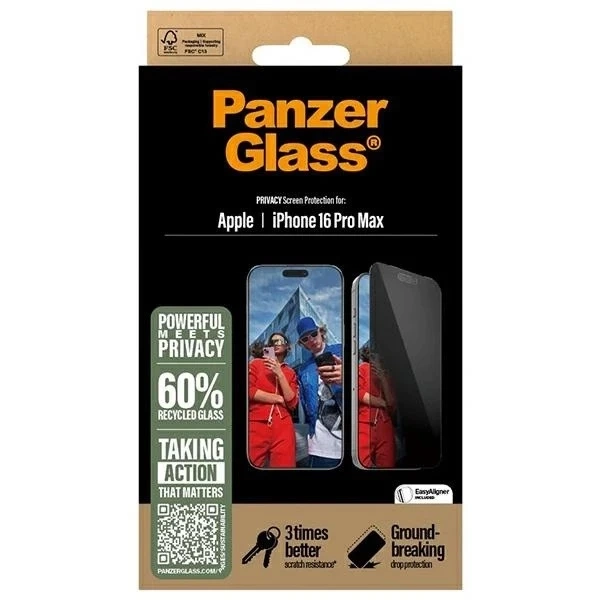 Загартоване скло для iPhone 16 Pro Max PanzerGlass Privacy Screen Protector Ultra-Wide Fit