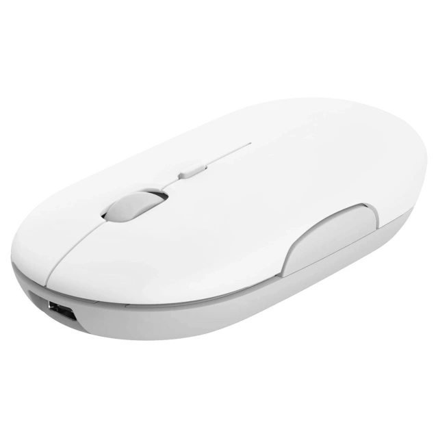 Bezdrátová myš Alogy, malá ergonomická myš k notebooku PC, bluetooth 2.4GHz, tichá, bílá