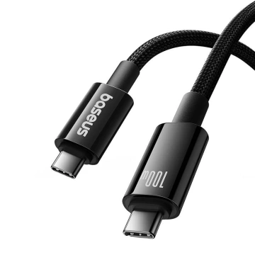 Kábel Baseus Tungsten Gold USB-C na USB-C 100W USB 1,5 m (čierny)