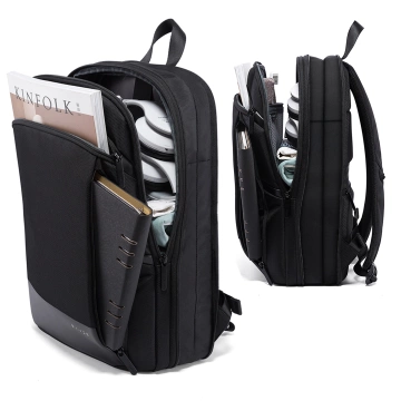 Bange voděodolný batoh na 15,6" notebook, městský cestovatel, 45x30x16 cm, do práce, do letadla, pánské, dámské, s USB portem Černá