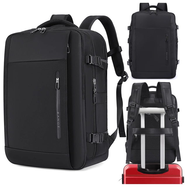 Bange Waterproof Backpack for Laptop 15.6" City Travel 45x30x16 cm for Work Airplane Men's Women's with USB Port Black