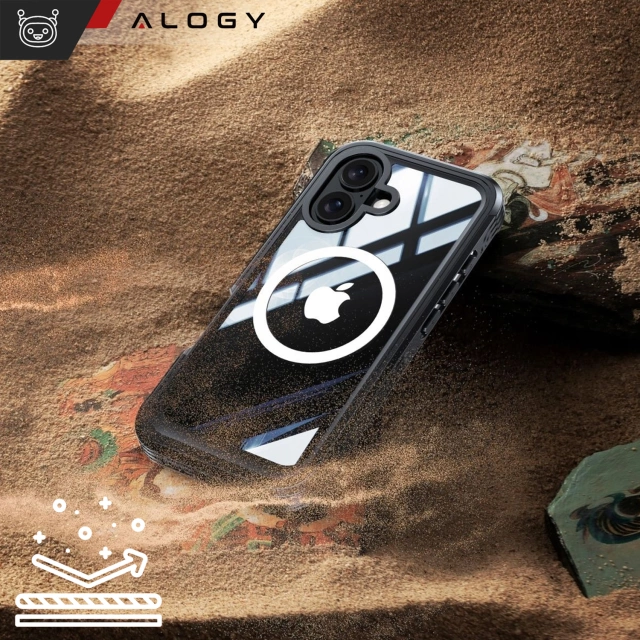Protective phone case for Apple iPhone 16 Plus Alogy Shield360 MagCase™️ for MagSafe case with display and camera protection Black