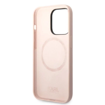 "Karl Lagerfeld KLHMP14XSNIKBCP case for iPhone 14 Pro Max 6.7" hardcase Silicone Ikonik Magsafe pink/pink"
