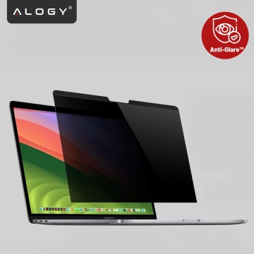 Magnetyczna folia prywatyzująca do Macbook Air 15" 2023-2025 – ochrona prywatności, łatwy montaż, pokrowiec do przechowywania, redukcja odblasków – Alogy SecureView™