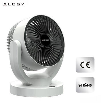 Malý ventilátor Mini stolní ventilátor Přenosný bezdrátový tichý bílý