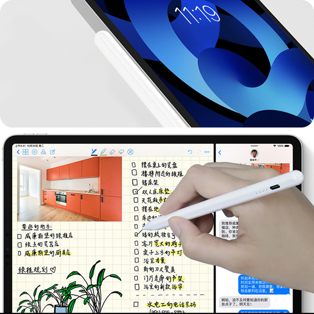 Presné značkovacie a skicovacie pero s magnetickou ceruzkou pre Apple iPad Pro/ Air/ Mini White