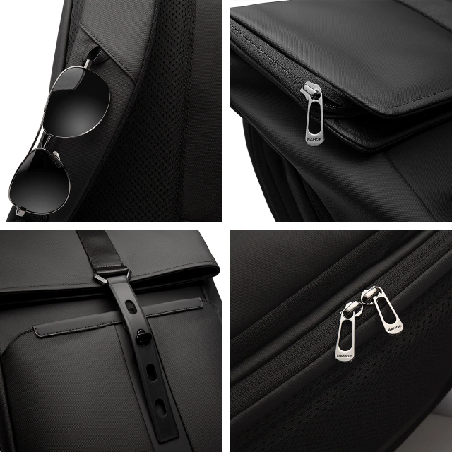 Bange Waterproof Backpack for Laptop 15.6" City Travel 45x30x16 cm for Work Airplane Men's Women's with USB Port Black