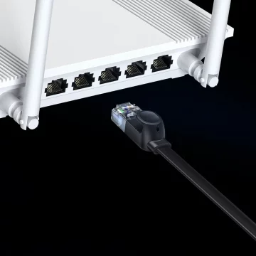 Baseus Speed ​​​​Six plochý síťový kabel RJ45 1000 Mbps 1,5 m černý (WKJS000001)