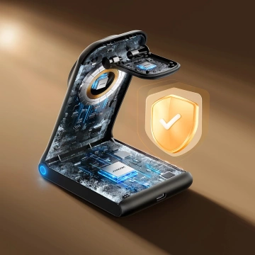 Bezdrátová nabíjecí stanice Joyroom 15W 3v1 s MagSafe - černá