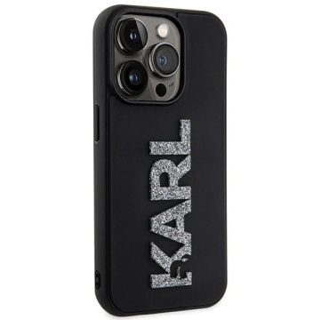 Etui Karl Lagerfeld KLHCP15X3DMBKCK na iPhone 15 Pro Max 6,7" čierne/čierne pevné puzdro 3D gumené trblietavé logo