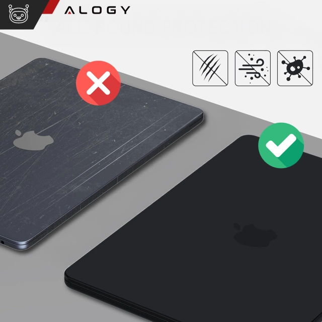 Case for Apple Macbook Air 13 13.3" - 2018-2021 (M1 A2337/A2179/A1932) Alogy AirGuard™ Flexible Case Matte Black
