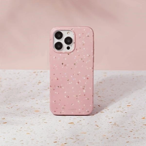 Pouzdro UNIQ Coehl Terrazzo pro iPhone 14 Pro 6,1" růžová/korálově růžová