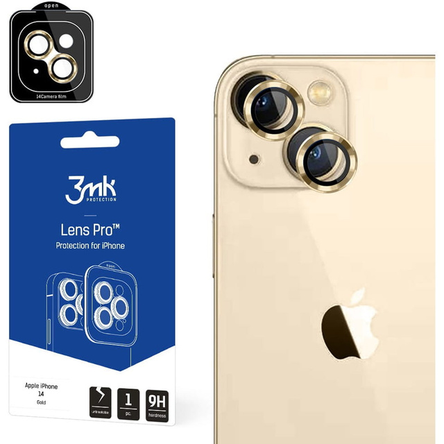 3mk Lens Protection Pro chránič šošovky telefónu pre Apple iPhone 14 Gold